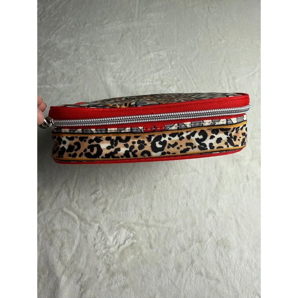 Brighton Jewelry Organizer Travel Case Leopard Bow Heart Cat Print Multi Color